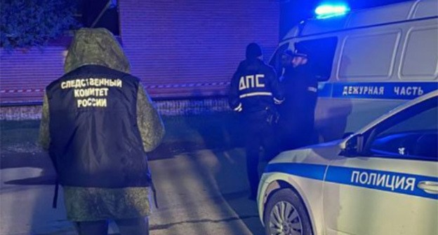 At the site of an attack. April 14, 2025. Screenshot of a video https://t.me/serdalo_ingushetii/56438