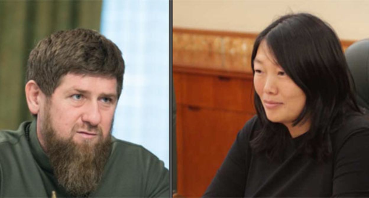 Ramzan Kadyrov and Tatyana Kim. Collage by the "Caucasian Knot". Photos: Tularegion.ru https://ru.wikipedia.org Grozny Inform https://www.grozny-inform.ru/news/society/145320/