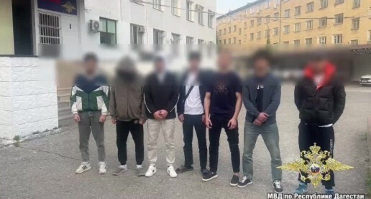 Brawl participants in Makhachkala. Screenshot from a video by the Dagestani Ministry of Internal Affairs (MIA).