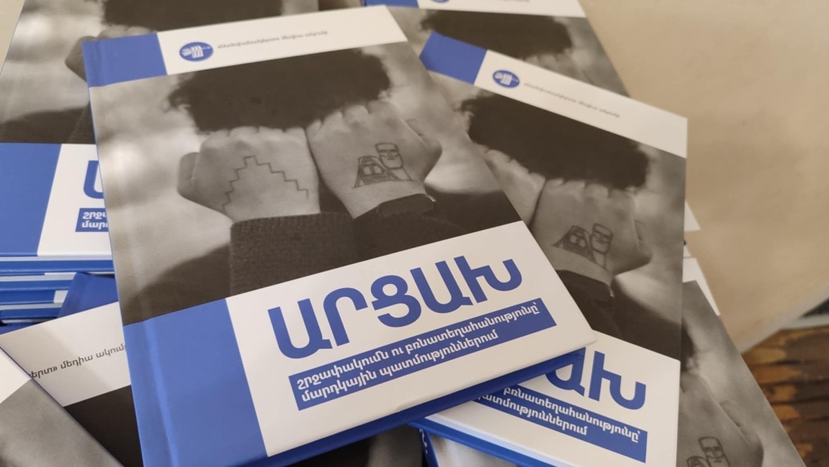 The book "Artsakh: Blockade and Forced Displacement in Human Stories". Photo by Alvard Grigoryan for Caucasian Knot.