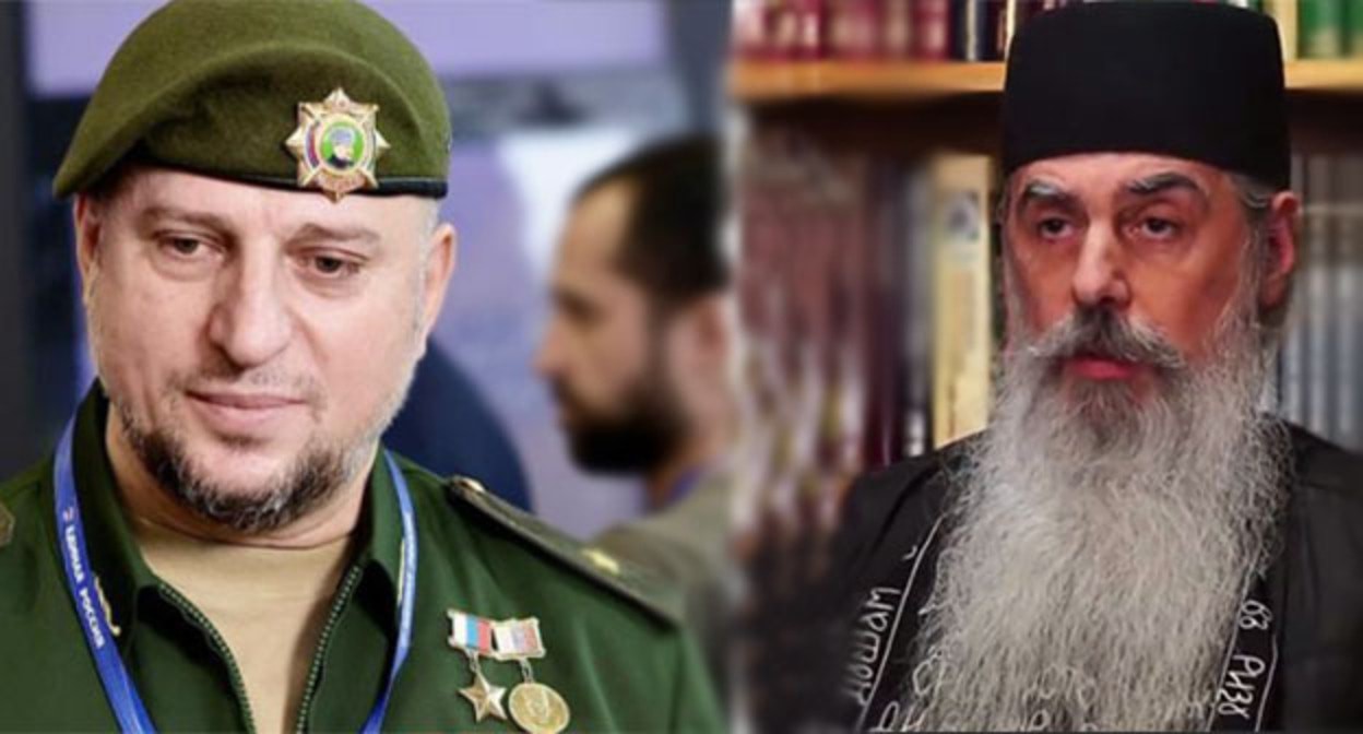 Apti Alaudinov (left) and Schema-Abbot Gabriel. Collage by Caucasian Knot. Photo: Grozny Inform https://www.grozny-inform.ru/ https://t.me/igumenN/1077