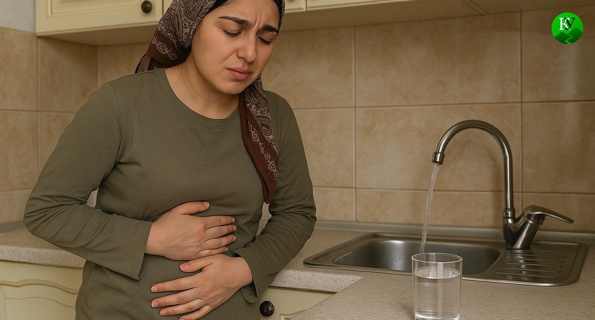 Water poisoning. Illustration created by "Caucasian Knot" with the help of AI in the program Copilot