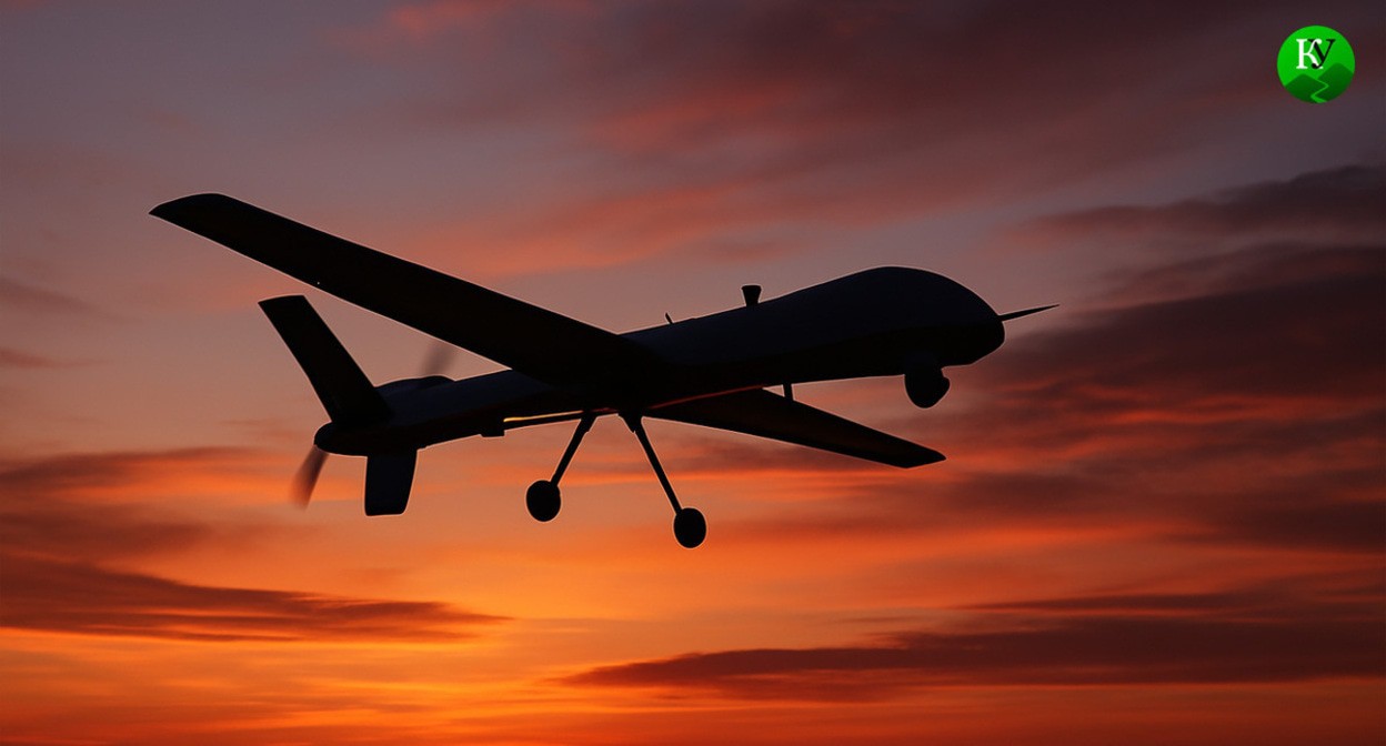 UAV in the sky. Illustration created by "Caucasian Knot" using AI in the Copilot program