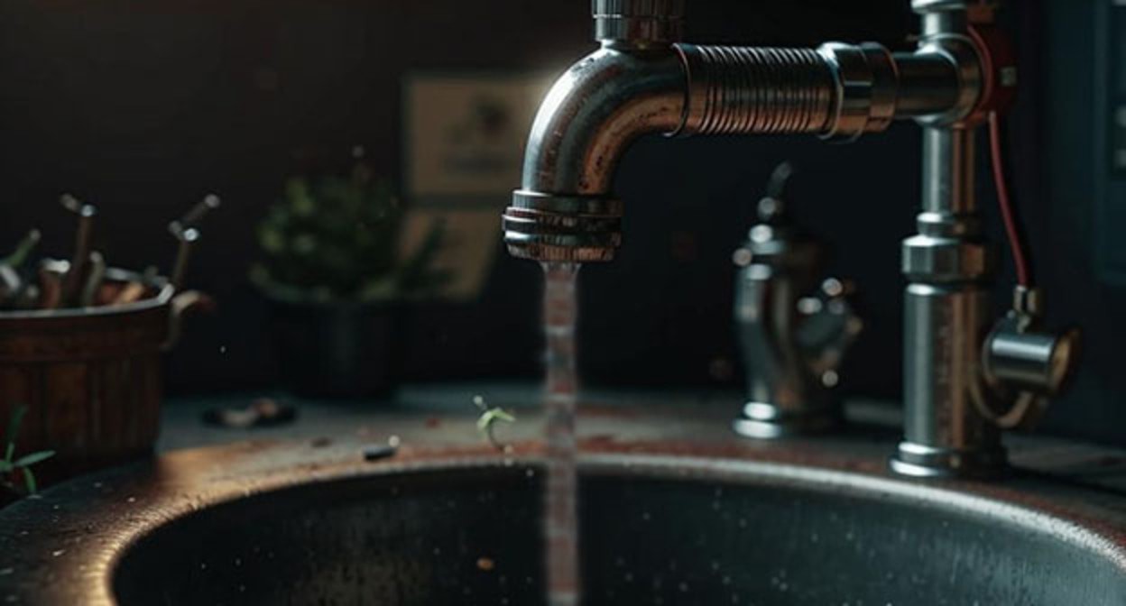 Tap water. Illustration of "Caucasian Knot" created with the help of the program Copilot