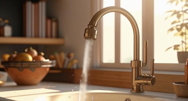 Tap water. Illustration of the "Caucasian Knot" created using the Copilot program