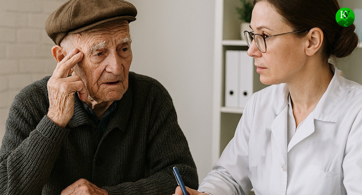 A pensioner talks to a psychiatrist. Illustration created by the "Caucasian Knot" using AI in the Copilot program