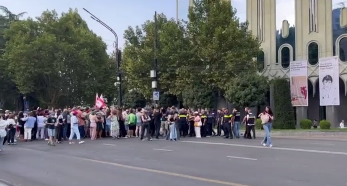Protest in Tbilisi. September 2, 2025. Still from video by Lorena Beria https://t.me/Tbilisi_life/41742