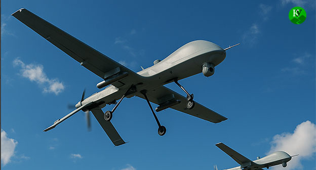 Drone. Illustration of the "Caucasian Knot" created using AI in the Copilot program.