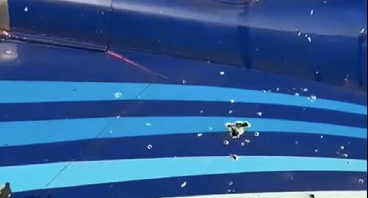 Characteristic holes in the tail section of the AZAL aircraft wreckage, which could have been caused by air defense missile strike elements. Photo: East2West.Express https://ru.wikipedia.org/

