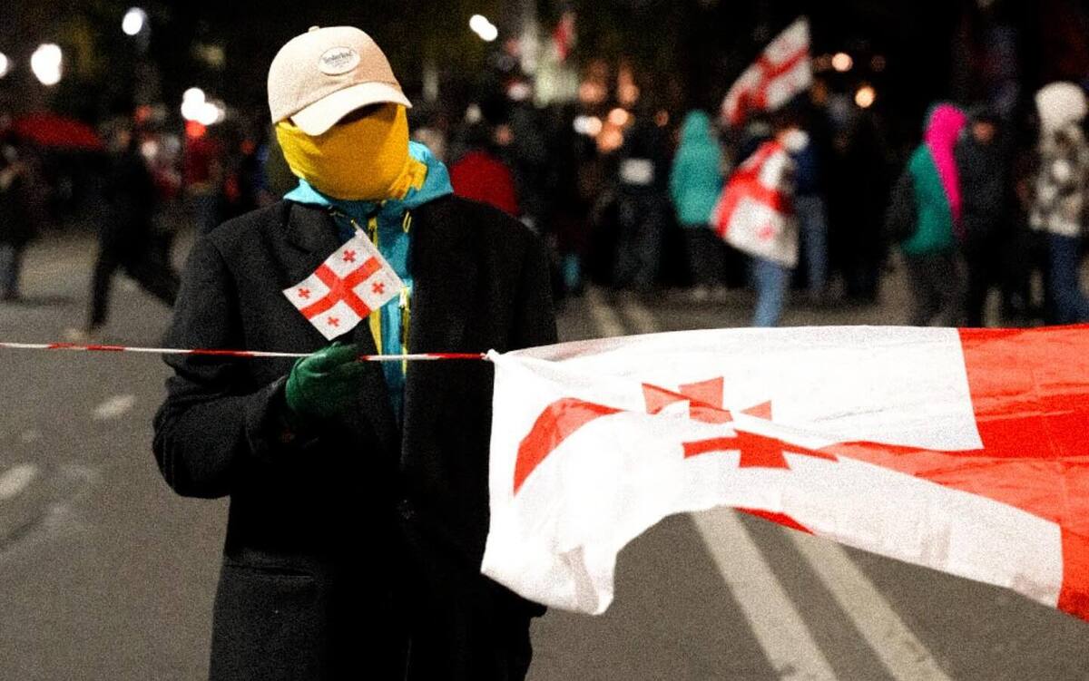 Rustaveli Avenue is blocked by protesters. Photo: Keto Mikadze / Publika