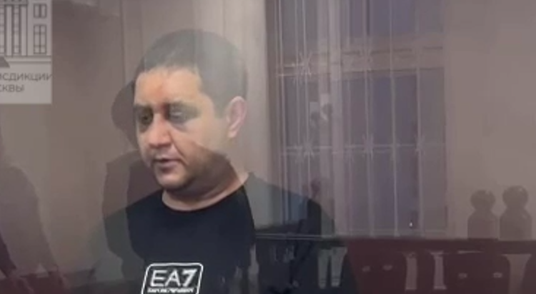 Areg Shchepikhin in court. Still from a video from the Moscow courts of general jurisdiction Telegram channel, June 6, 2025, https://t.me/moscowcourts/6823.