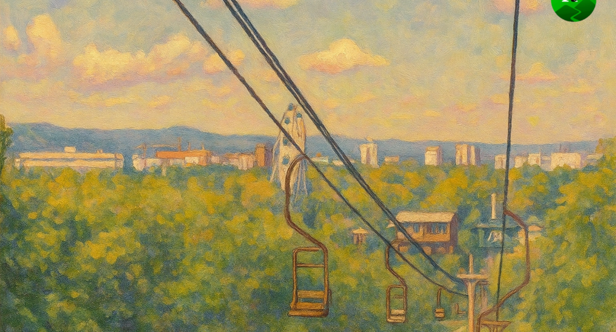 Cable car in Nalchik. Illustration created by the "Caucasian Knot" using AI in the Copilot program.