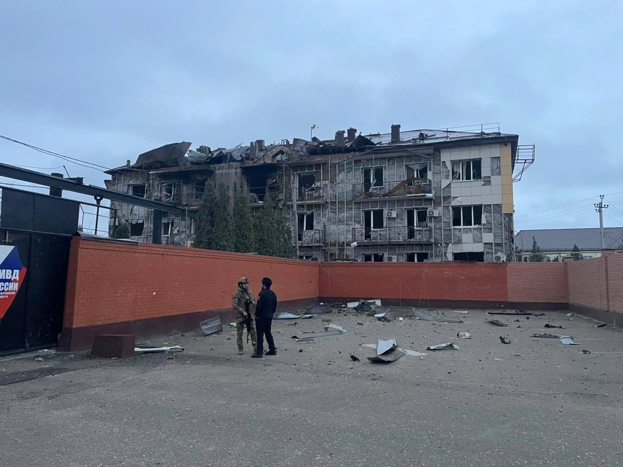 Consequences of the drone attack on December 2, 2025, in Achkhoy-Martan. Photo: Tumso Abdurakhmanov* / Telegram