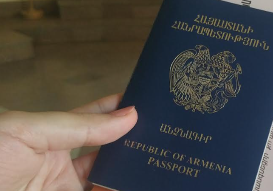 Armenian passport. Photo by Armine Martirosyan for the "Caucasian Knot."