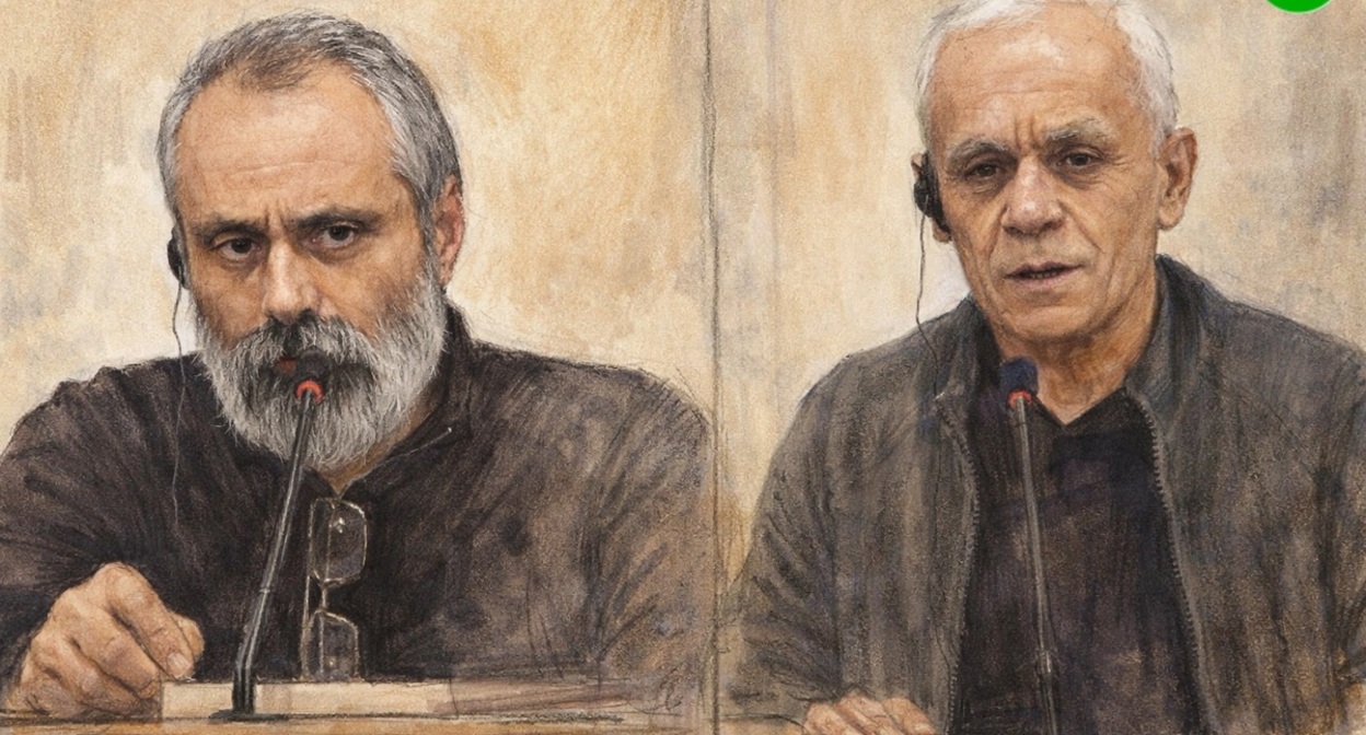 David Babayan (left) and Levon Mnatsakanyan. An AI-generated illustration of the "Caucasian Knot" program created using Copilot.