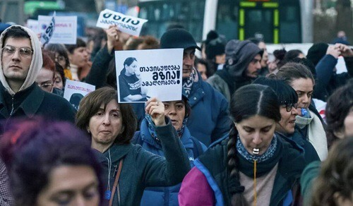 Since Amaglobeli's arrest, demands for her release have been heard at all mass protests. Photo/https://www.kavkaz-uzel.eu/articles/408125