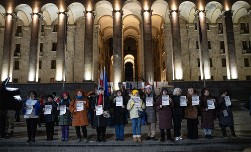 Rally on Rustaveli Avenue on December 26, 2025. Tabula/https://www.facebook.com/photo?fbid=1639477440785133&set=pcb.1639477537451790