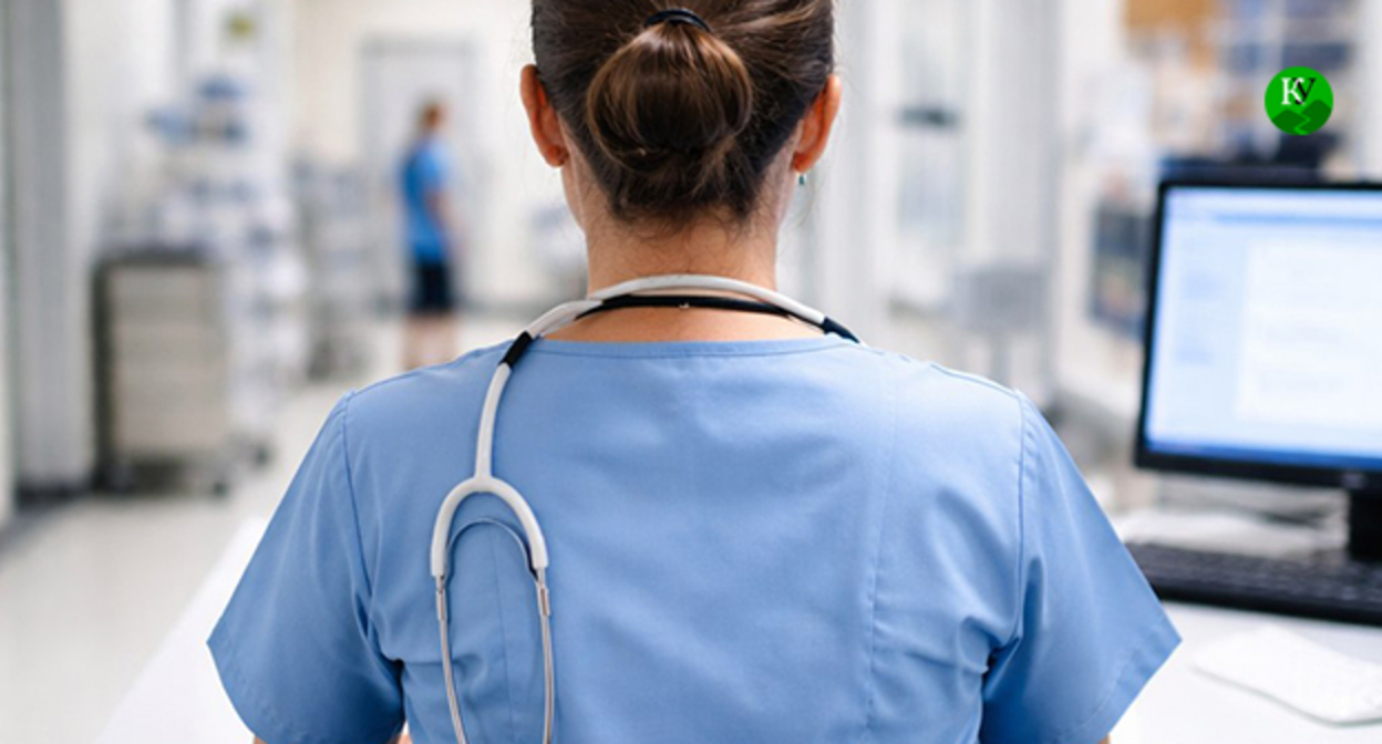 A medical worker. Illustration of the "Caucasian Knot" created by AI using the Copilot program.