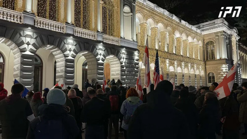 407th day of daily protests in Georgia. Photo/https://www.interpressnews.ge/ka/article/859122-rustavelis-gamzirze-saprotesto-akcia-mimdinareobs