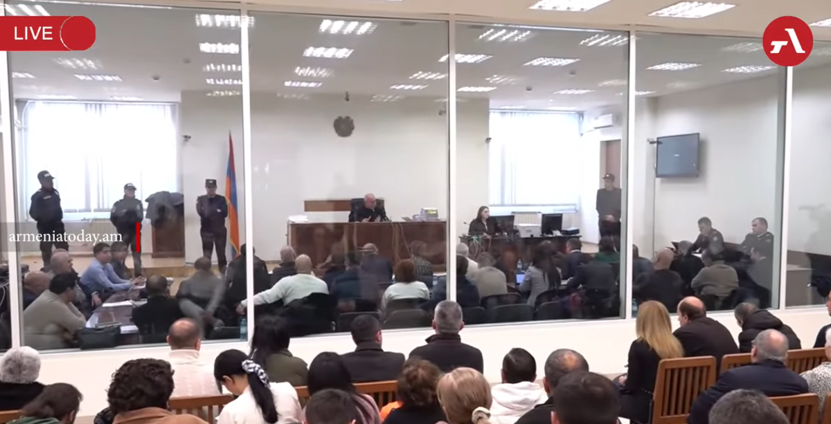 A still from the "Sacred Struggle" court hearing in Yerevan on January 15, 2026. Armenia Today / https://armeniatoday.am/law-ru/1017488/