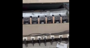 A mining farm in the village of Shamilkala. Still from a video by the Ministry of Energy of Dagestan https://t.me/minenergo_rd/4807