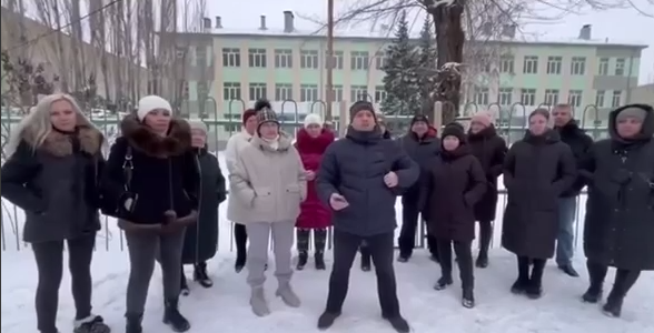 A still from a video message from parents of children in Volzhsky. Photo: Typical Volzhsky / Telegram channel