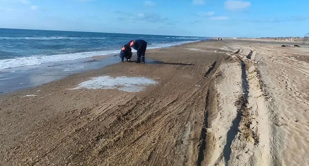 Beach in the Temryuk district. January 2026. Photo: https://t.me/opershtab23/14901