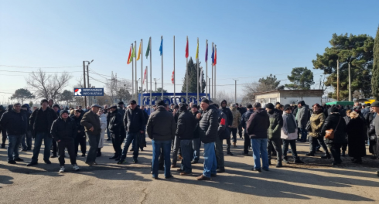 Strike in Rustavi. Screenshot from Info Rustavi, January 29, 2025, https://inforustavi.ge/index.php?m=31&news_id=43377