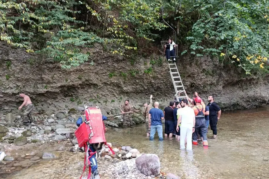 The aftermath of the cable car collapse in Nalchik on August 8, 2025. Photo: Main Directorate of the Ministry of Emergency Situations of Russia for the Kabardino-Balkarian Republic.