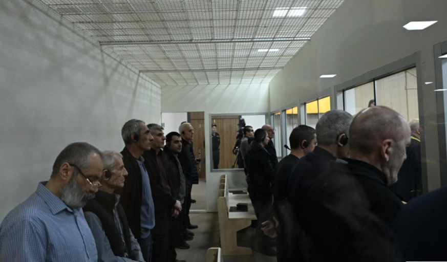 The announcement of the verdict against the Karabakh leadership in Baku. Screenshot from the "Report" photo from February 5, 2026, https://report.az/ru/vnutrennyaya-politika/lejla-alieva-podelilas-publikaciej-o-poezdke-v-gyojgyol-s-alenoj-alievoj#gallery_0cbbef4f9e6ba8e172d990a01ae0637a-8.