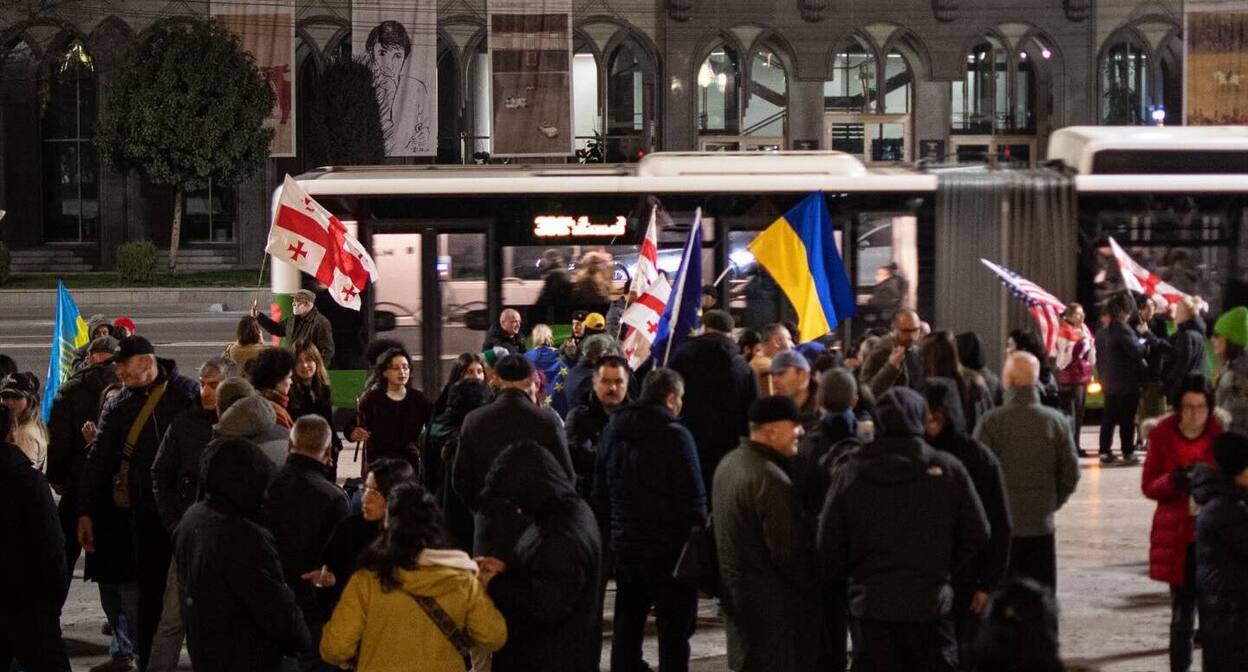 Protesters on Rustaveli Avenue. Photo: Mindia Gabadze / Publika