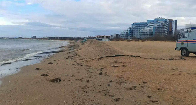 Beach in Anapa. February 2026. Photo: https://t.me/opershtab23/14998