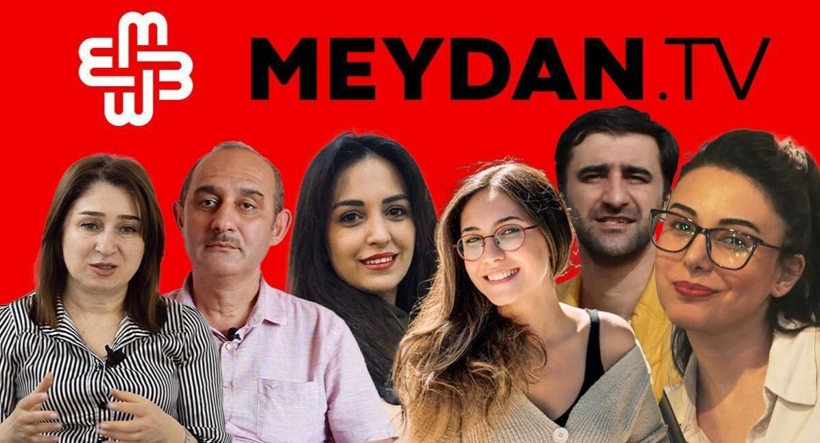 Those arrested in the Meydan TV case. Photo and collage: Meydan TV https://www.meydan.tv/ru/article/mezhdunarodnye-npo-osudili-zaderzhaniya-sotrudnikov-mejdan-tv/