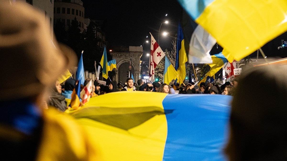 Participants in the march in Tbilisi, February 24, 2026. Photo: Khatia Kakhidze / Publika