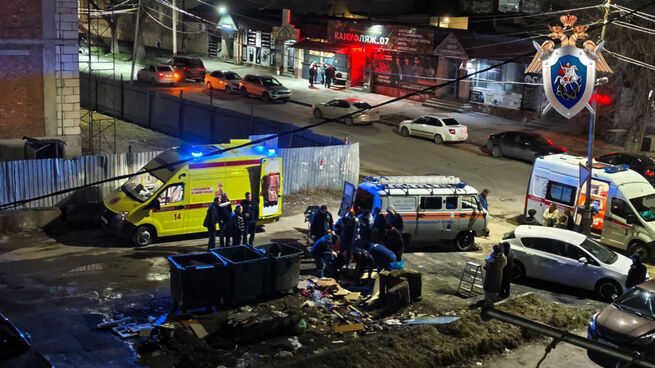 At the scene of the incident. March 5, 2026. Photo: VKontakte/Investigative Committee of the Russian Federation for the Kabardino-Balkarian Republic