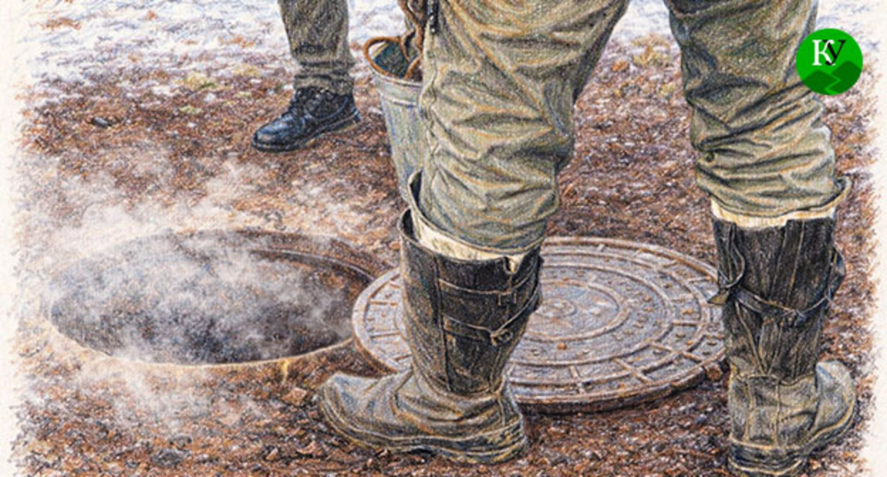 An open hatch. Illustration created by the "Caucasian Knot" using AI in the Copilot program.