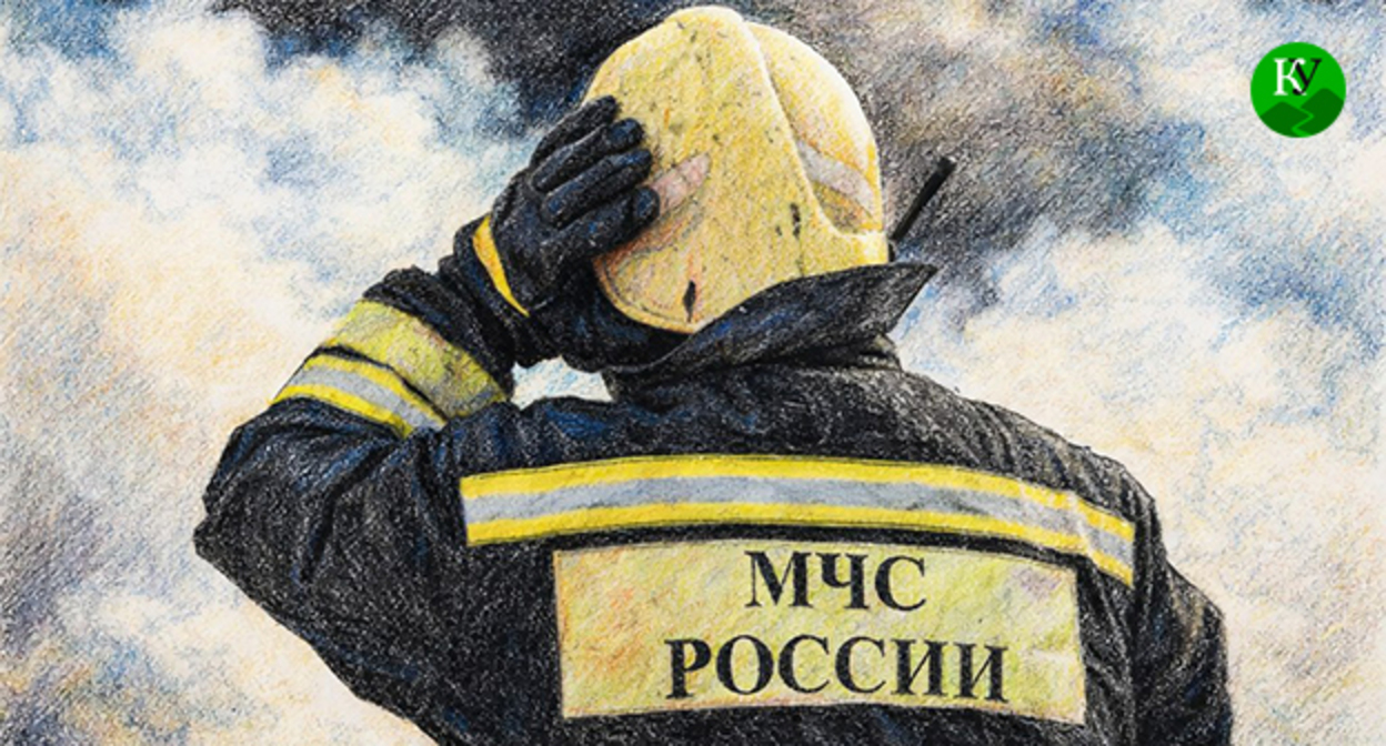 An Emergency Ministry employee. Illustration created by the "Caucasian Knot" using Copilot software.