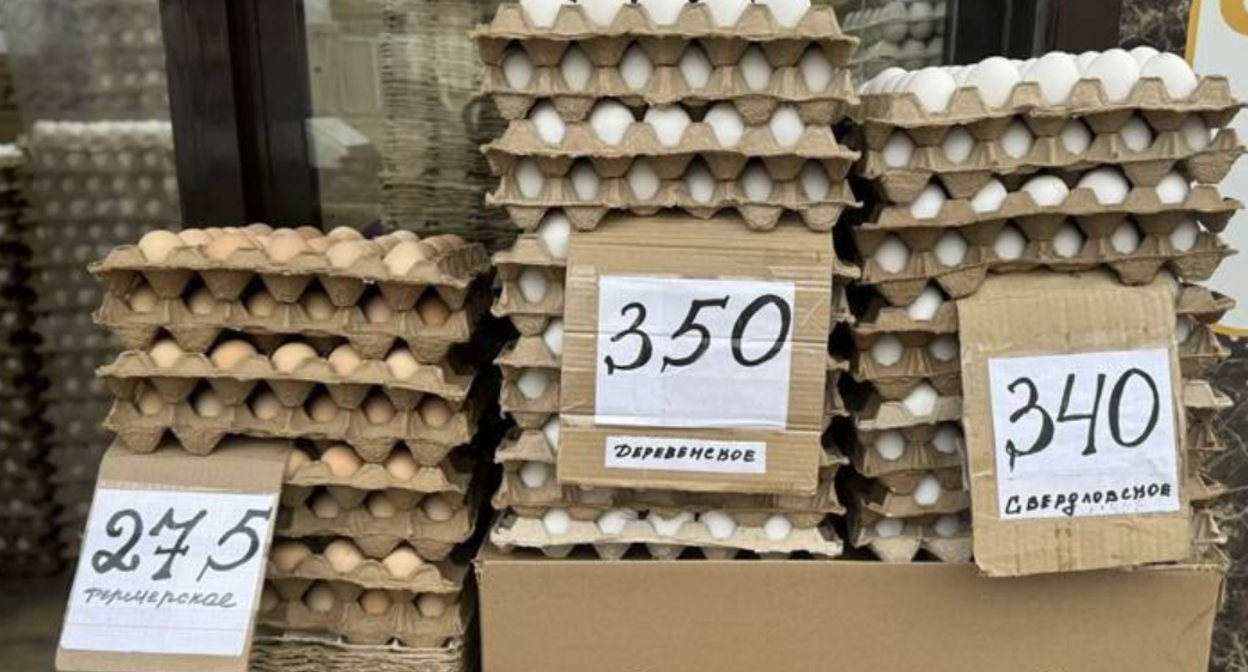 Egg prices in Makhachkala. Screenshot from the Dagestan government's Telegram channel, March 17, 2026, https://t.me/pravitelstvord/36072.