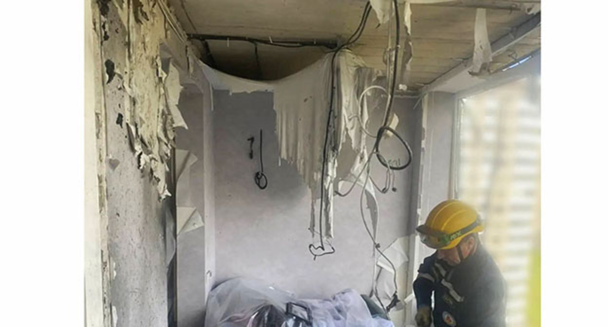 An apartment damaged by a drone attack in Krasnodar. March 30, 2026. Photo: t.me/emnaumov