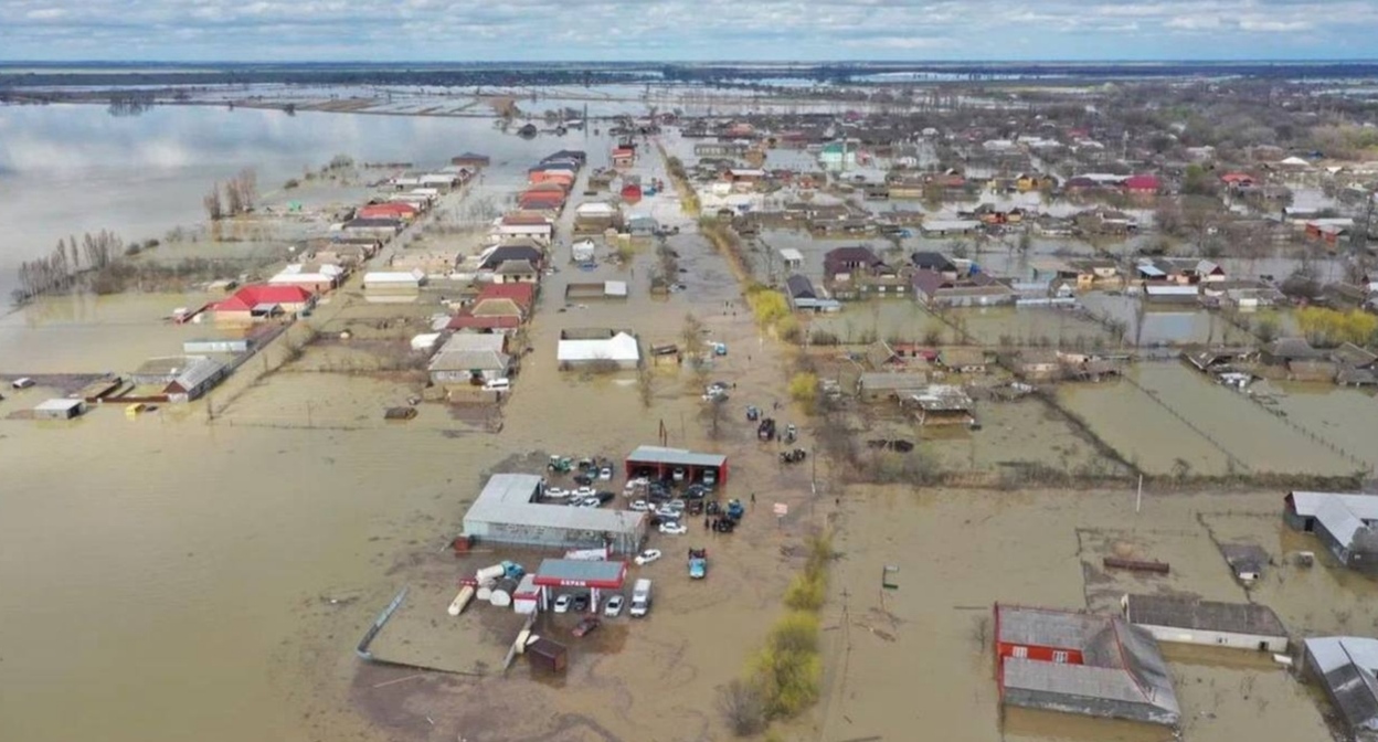 Flooding in the village of Adilyotar. March 30, 2026. Photo: Dagestan Central Control Center https://t.me/israfilof2_0/613