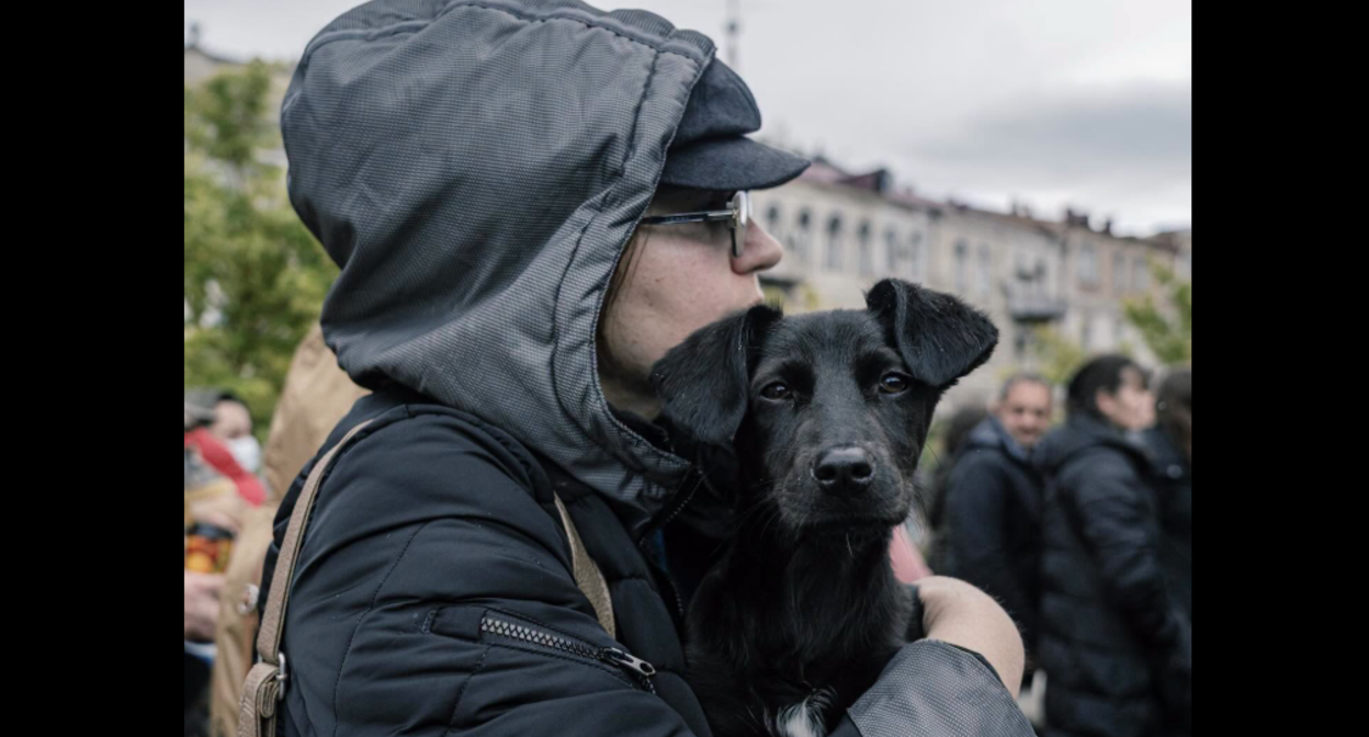 Protesters at the Georgian Chancellery. Photo screenshot by Publika.