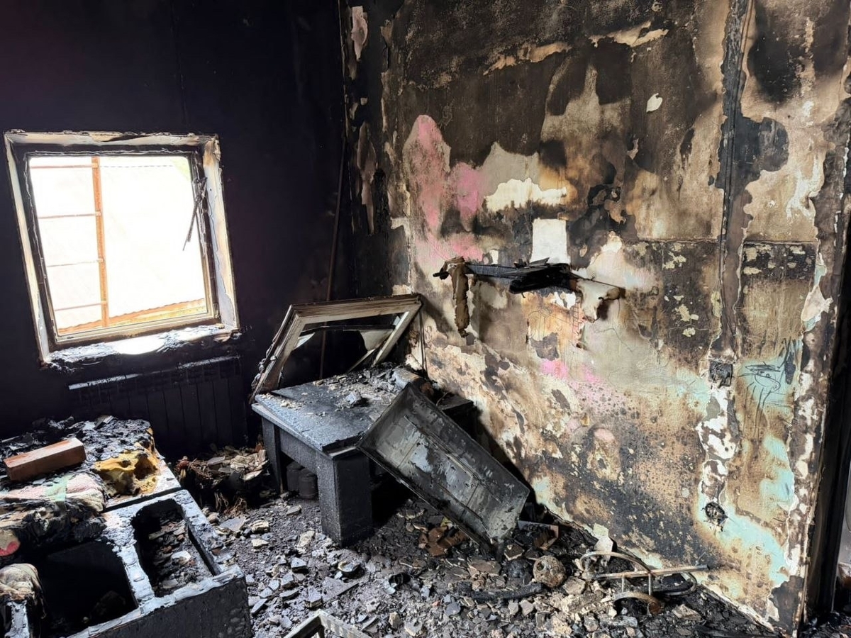 A burned-out house on Pushkin Street in Tuapse. Photo: "My Tuapse" / VKontakte
