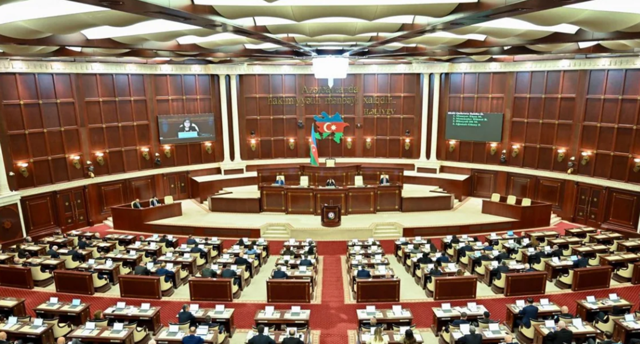 Azerbaijan's Parliament. Screenshot of the photo from Report? https://report.az/ru/vneshnyaya-politika/azerbajdzhan-priostanavlivaet-sotrudnichestvo-s-evroparlamentom