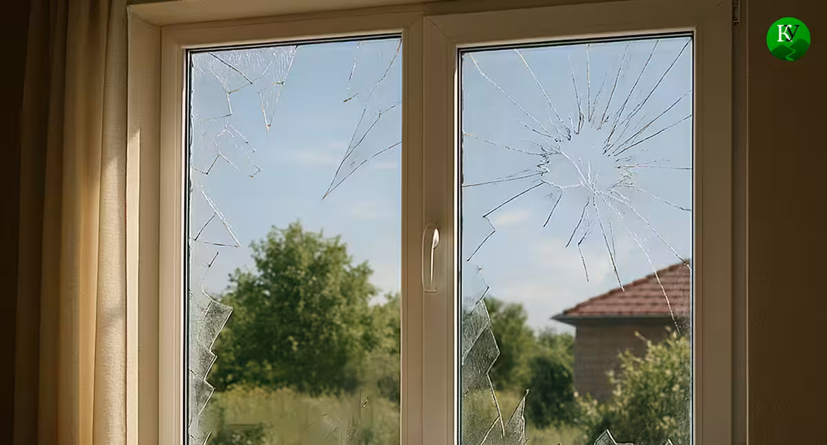 Broken windows. Illustration created by the Caucasian Knot using AI in the Copilot program.