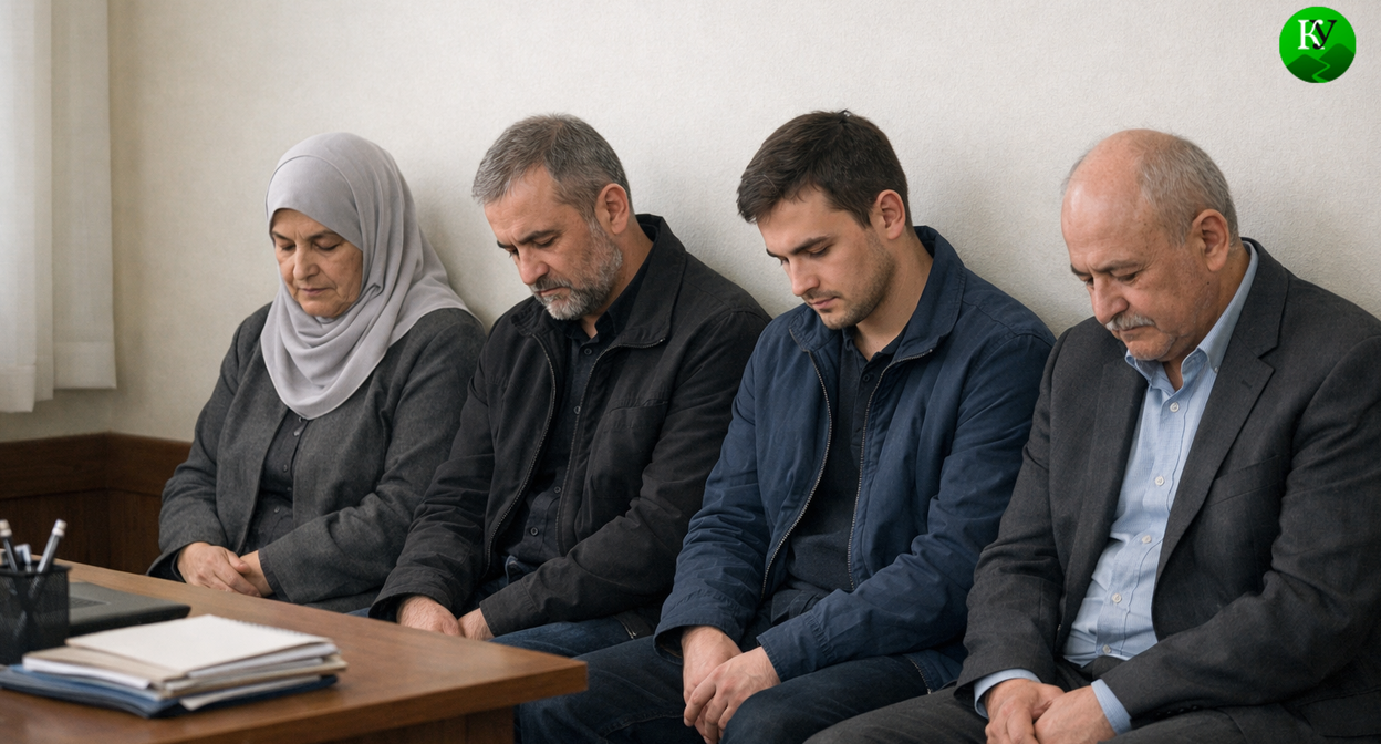 Security forces detained several people, demanding they hand over their apartment documents. Image created by Caucasian Knot using AI in the Copilot program.