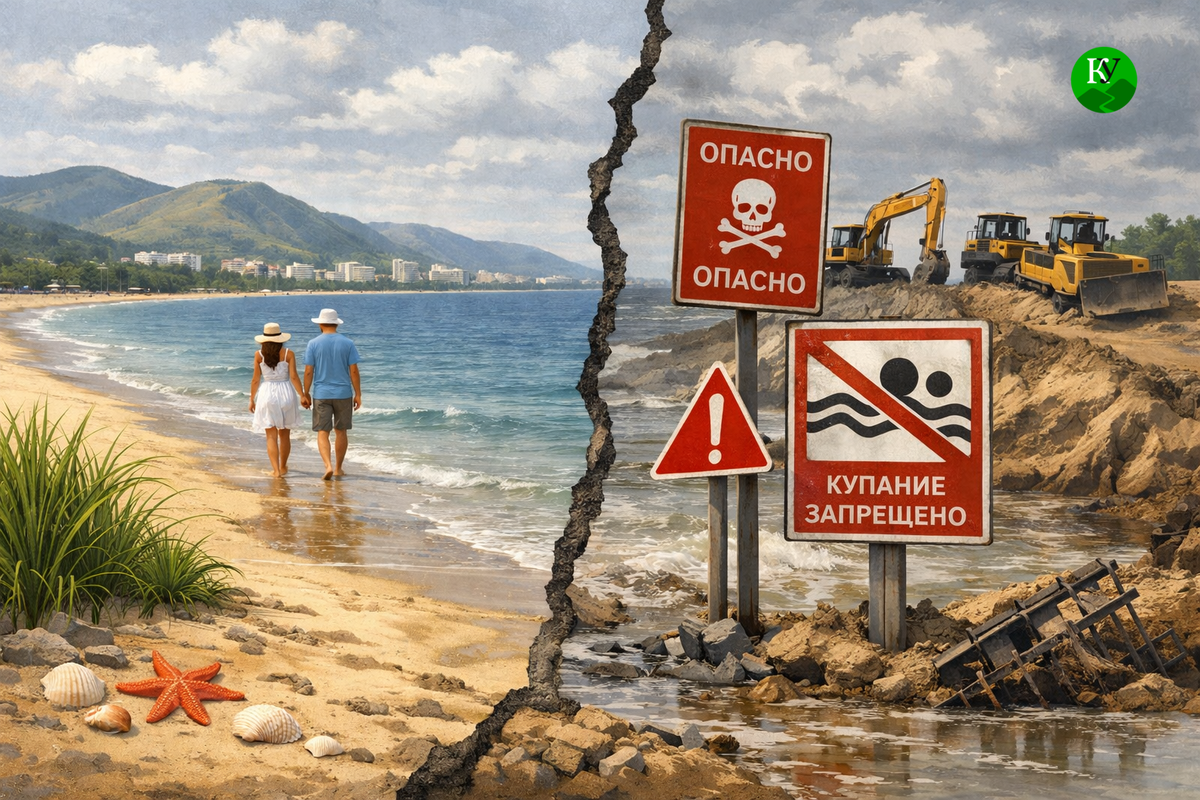 Beaches of Anapa. Illustration created by the "Caucasian Knot" using AI in the Copilot program.