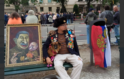 Protest at the Russian Embassy in Berlin on June 12, 2026. Screenshot of photo https://t.me/SemyonSkrepe.tsky/2451