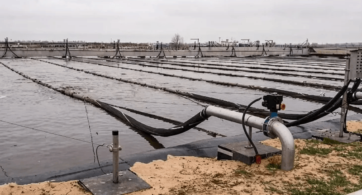 Frame of the wastewater treatment facilities on Hungry Island in Volgograd. Photo: Height 102 / https://v102.ru/news/159477.html