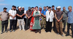 Frame from the video appeal of the gardening partnership "Nadezhda" in the Karabudakhkent district asking to protect their lands. Photo: News NNT / Telegram channel