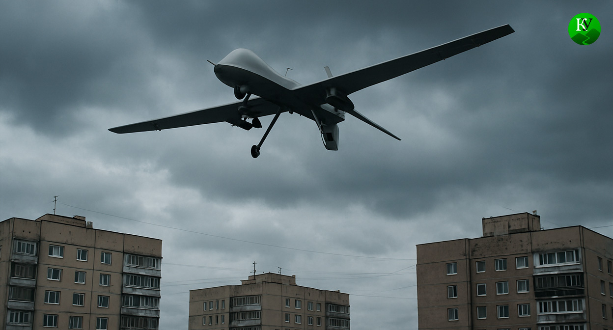 UAVs in the sky. Illustration created by "Caucasian Knot" using AI in the Copilot program. UAVs in the sky. Illustration created by "Caucasian Knot" using AI in the Copilot program.